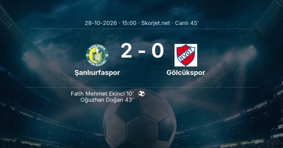 CANLI GOL | Şanlıurfaspor 2-0 Gölcükspor - Oğuzhan Doğan (43. dakika) CANLI GOL | Şanlıurfaspor 2-0 Gölcükspor - Oğuzhan Doğan (43. dakika)