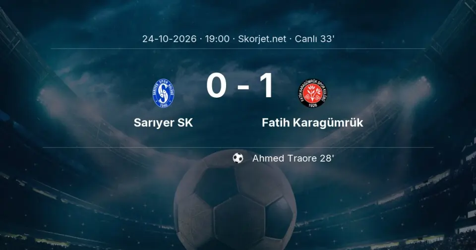 CANLI GOL | Sarıyer SK 0-1 Fatih Karagümrük - Ahmed Traore (28. dakika)