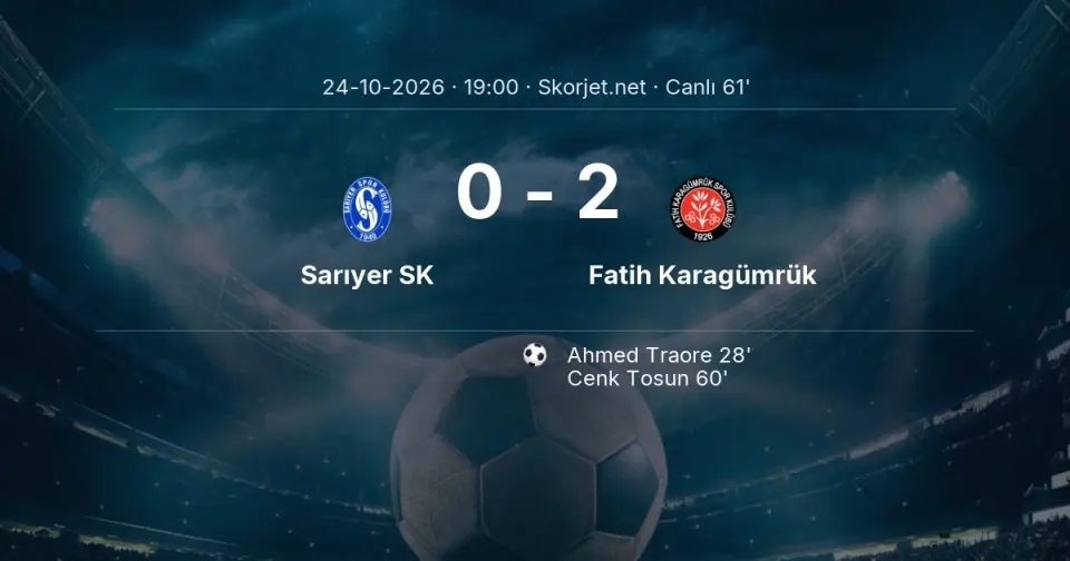 CANLI GOL | Sarıyer SK 0-2 Fatih Karagümrük - Cenk Tosun (60. dakika)