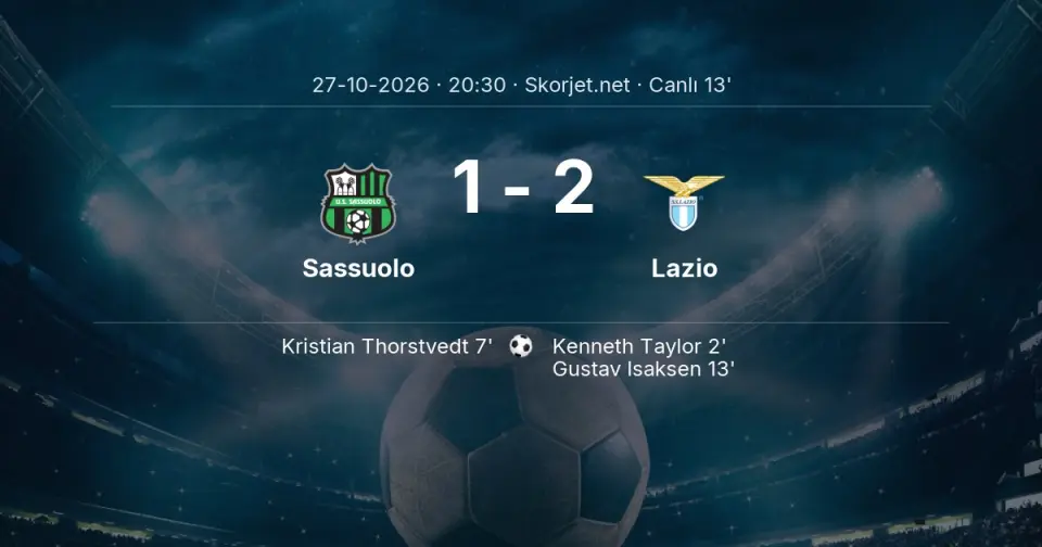 CANLI GOL | Sassuolo 1-2 Lazio - Gustav Isaksen (13. dakika) CANLI GOL | Sassuolo 1-2 Lazio - Gustav Isaksen (13. dakika)
