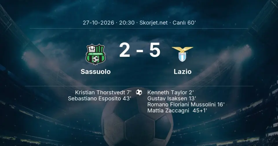 CANLI GOL | Sassuolo 2-5 Lazio - Tijjani Noslin (55. dakika) CANLI GOL | Sassuolo 2-5 Lazio - Tijjani Noslin (55. dakika)