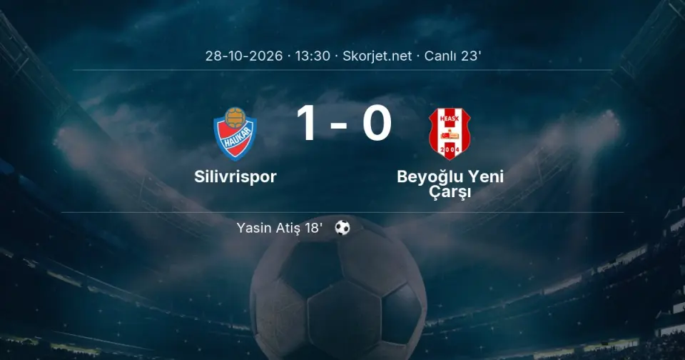 CANLI GOL | Silivrispor 1-0 Beyoğlu Yeni Çarşı - Yasin Atiş (18. dakika)