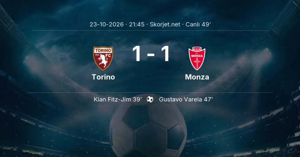 CANLI GOL | Torino 1-1 Monza - Gustavo Varela (47. dakika)
