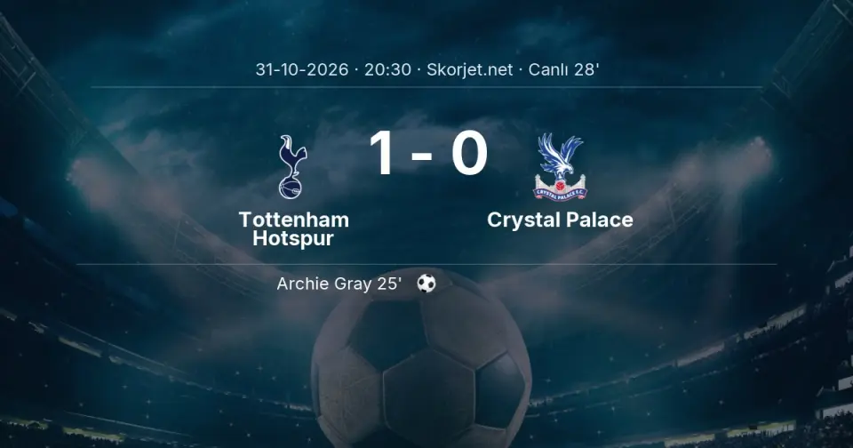 CANLI GOL | Tottenham Hotspur 1-0 Crystal Palace - Archie Gray (25. dakika) CANLI GOL | Tottenham Hotspur 1-0 Crystal Palace - Archie Gray (25. dakika)