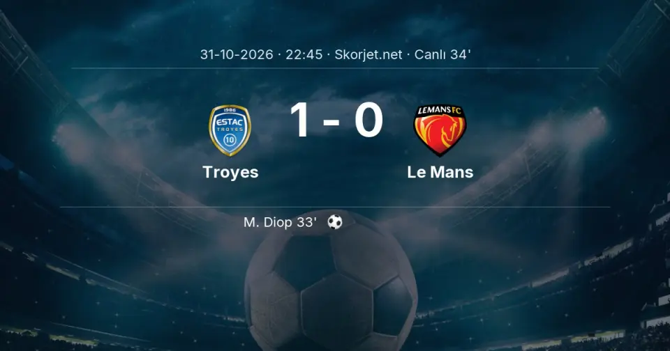 CANLI GOL | Troyes 1-0 Le Mans - M. Diop (33. dakika) CANLI GOL | Troyes 1-0 Le Mans - M. Diop (33. dakika)