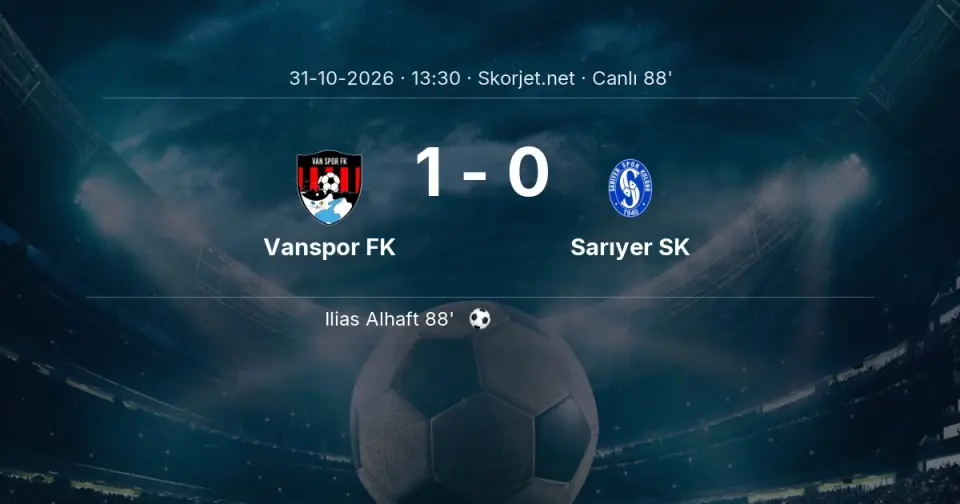 CANLI GOL | Vanspor FK 1-0 Sarıyer SK - Ilias Alhaft (88. dakika)