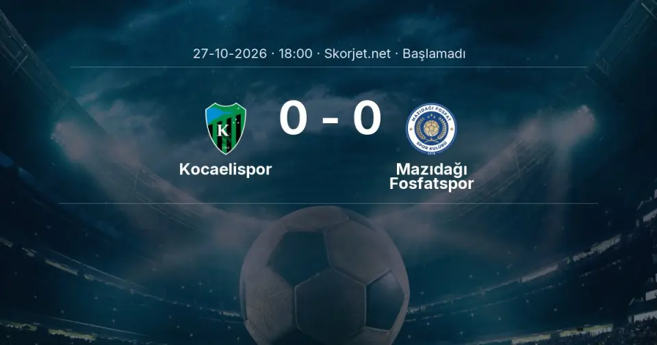 CANLI | Kocaelispor - Mazıdağı Fosfatspor maçı başladı