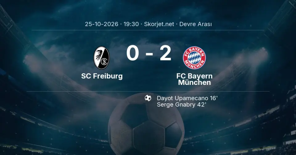 CANLI | SC Freiburg 0-2 FC Bayern München - Devre Arası