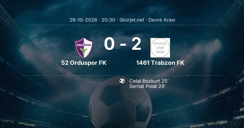 DEVRE ARASI | 52 Orduspor FK - 1461 Trabzon FK - İlk Yarı 0-2 DEVRE ARASI | 52 Orduspor FK - 1461 Trabzon FK - İlk Yarı 0-2