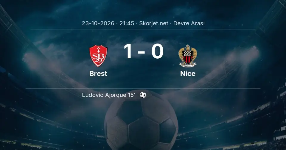 DEVRE ARASI | Brest - Nice - İlk Yarı 1-0