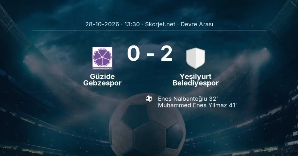 DEVRE ARASI | Güzide Gebzespor 0-2 Yeşilyurt Belediyespor DEVRE ARASI | Güzide Gebzespor 0-2 Yeşilyurt Belediyespor