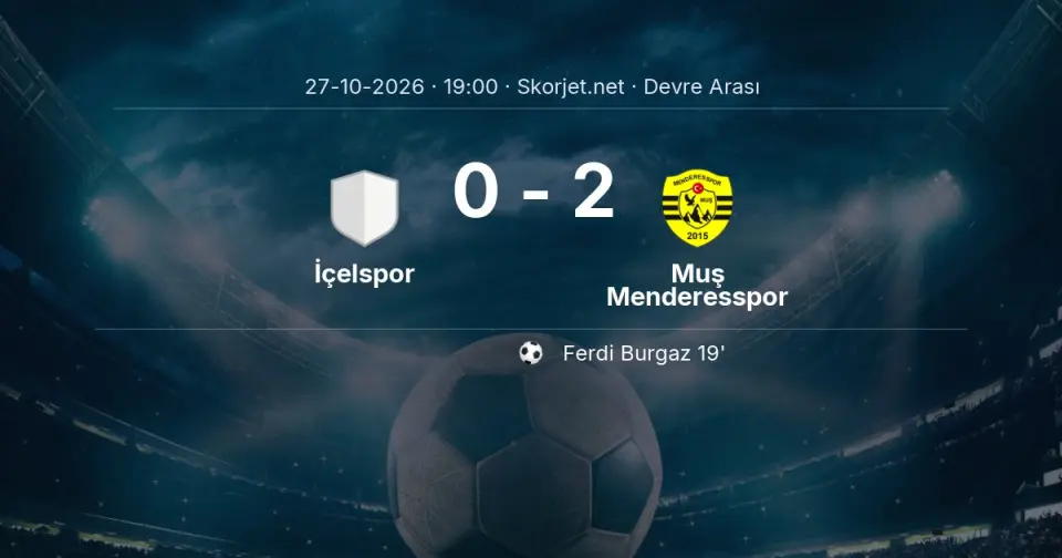 DEVRE ARASI | İçelspor - Muş Menderesspor - İlk Yarı 0-2