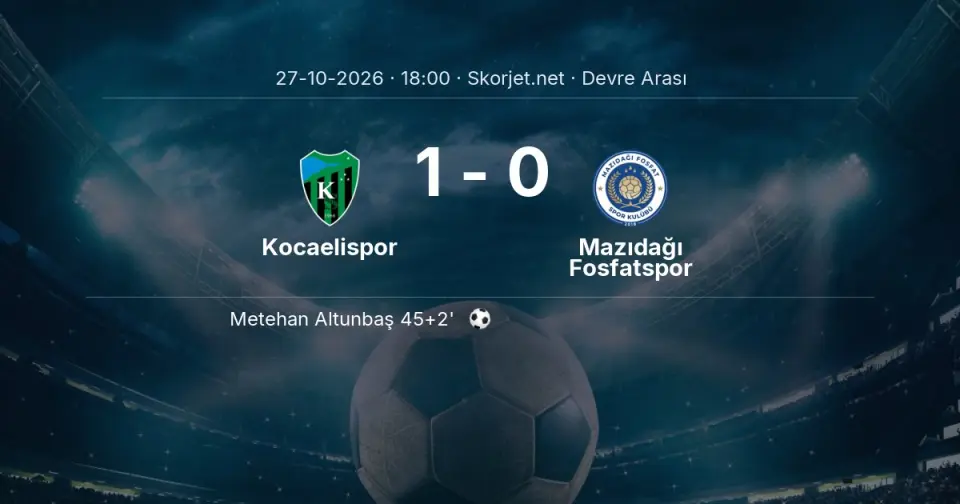DEVRE ARASI | Kocaelispor 1-0 Mazıdağı Fosfatspor