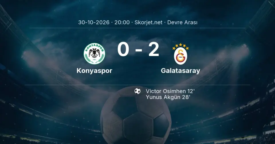 DEVRE ARASI | Konyaspor - Galatasaray - İlk Yarı 0-2