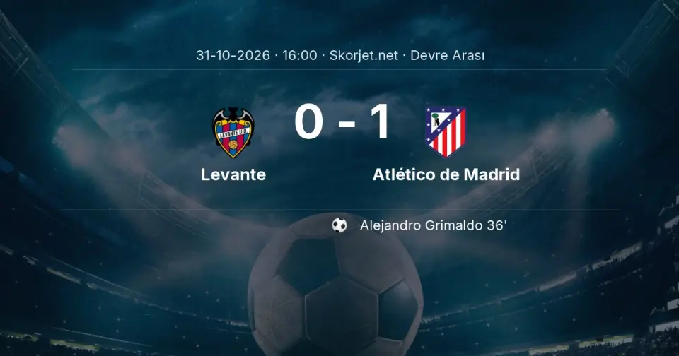 DEVRE ARASI | Levante - Atlético de Madrid - İlk Yarı 0-1