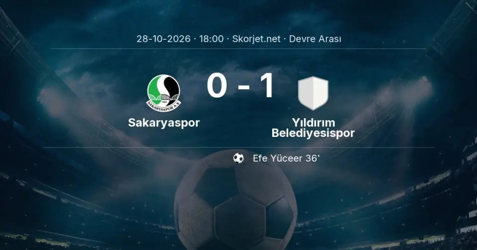 DEVRE ARASI | Sakaryaspor - Yıldırım Belediyesispor - İlk Yarı 0-1
