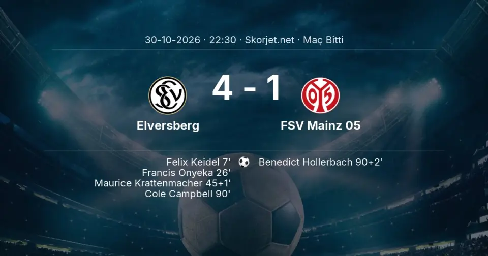 Elversberg - FSV Mainz 05 Maçında Kazanan Belli Oldu! İşte Sonuç (4-1)