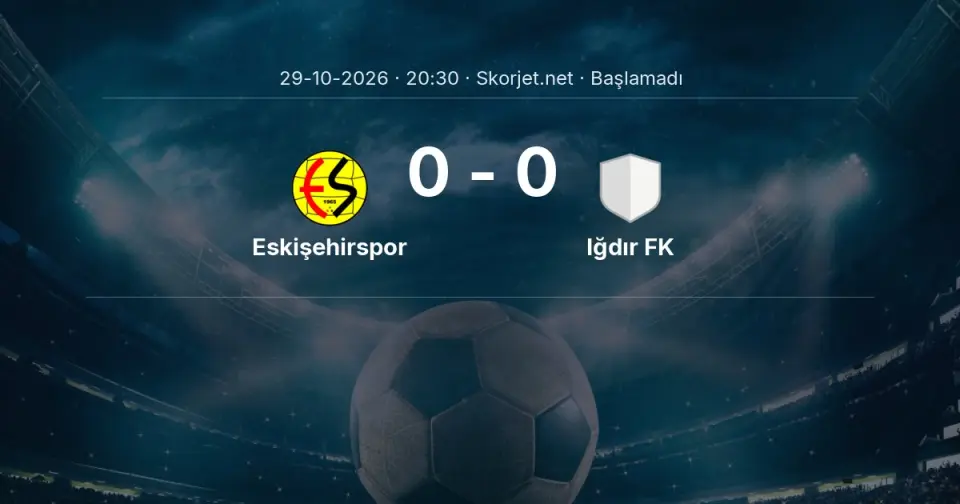 Eskişehirspor - Iğdır FK Maçı Öncesi Kadrolar ve Maç Bilgileri