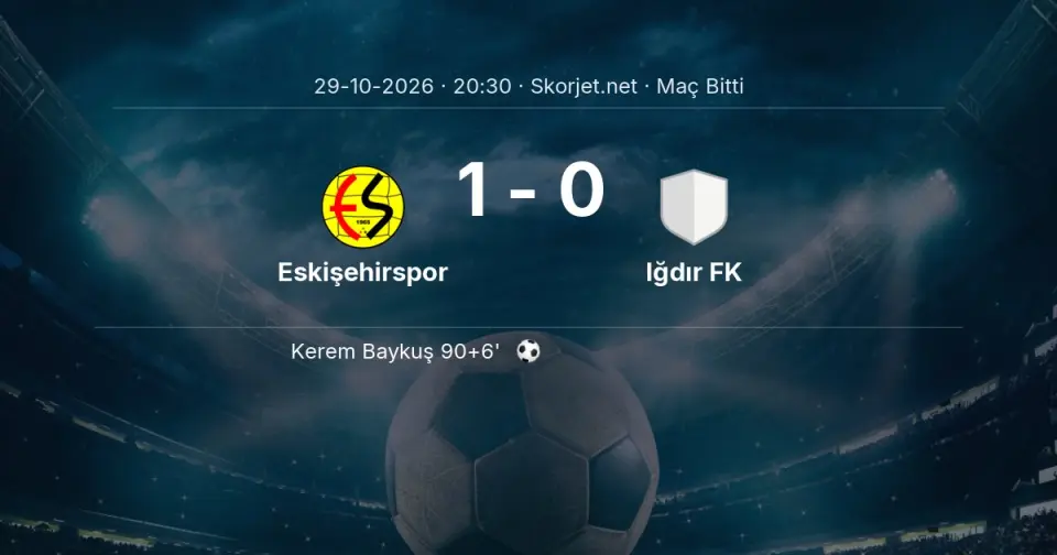 Eskişehirspor - Iğdır FK Mücadelesi Sona Erdi - Skor: 1-0