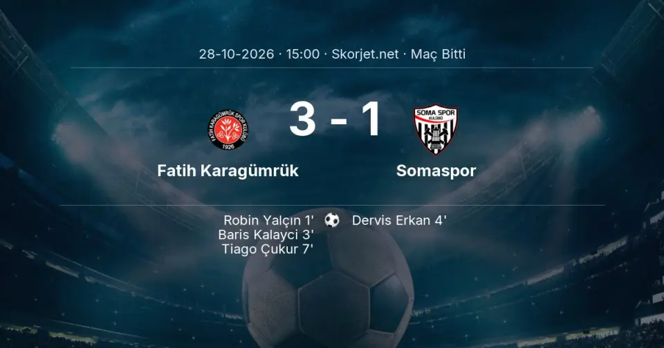 Fatih Karagümrük - Somaspor Maçında Kazanan Belli Oldu! İşte Sonuç (3-1) Fatih Karagümrük - Somaspor Maçında Kazanan Belli Oldu! İşte Sonuç (3-1)