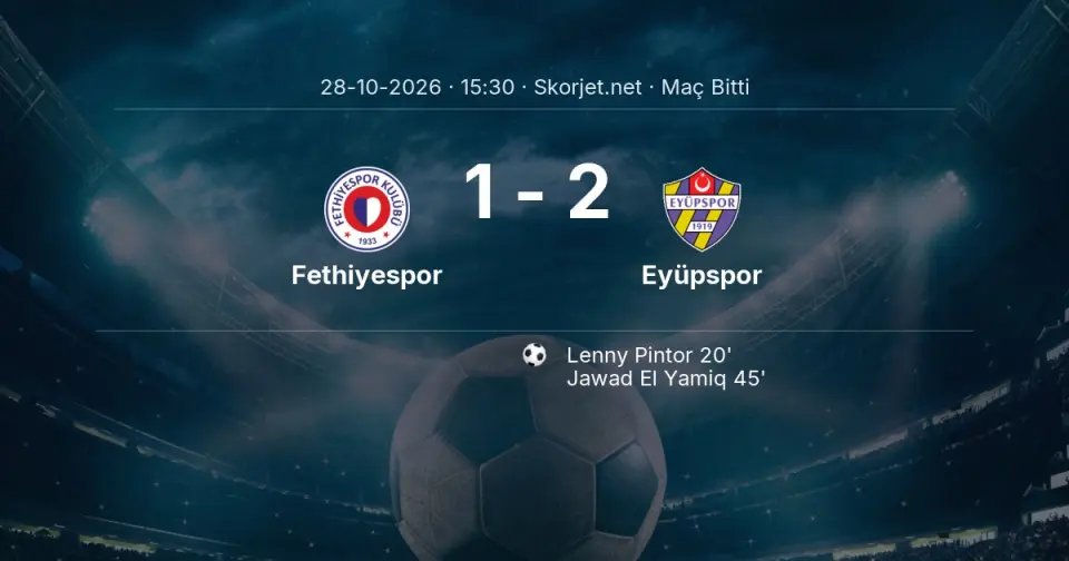 Fethiyespor - Eyüpspor Maçında Kazanan Belli Oldu! İşte Sonuç (1-2)