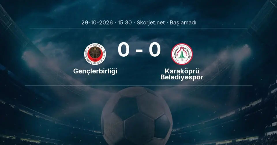 Gençlerbirliği - Karaköprü Belediyespor Maçı Öncesi Kadrolar ve Maç Bilgileri