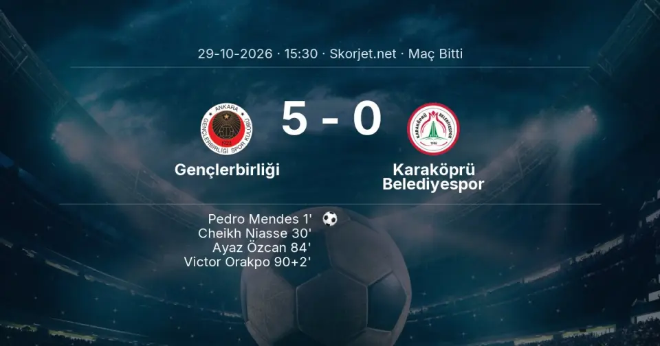 Gençlerbirliği - Karaköprü Belediyespor Mücadelesi Sona Erdi - Skor: 5-0 Gençlerbirliği - Karaköprü Belediyespor Mücadelesi Sona Erdi - Skor: 5-0