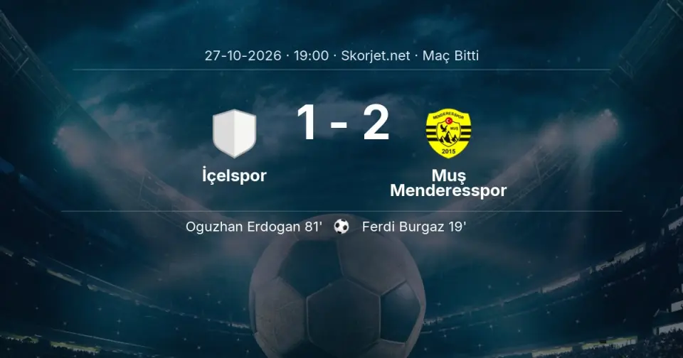 İçelspor - Muş Menderesspor Maçında Kazanan Belli Oldu! İşte Sonuç (1-2)