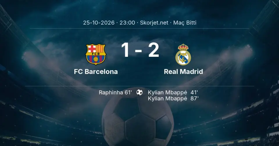 La Liga | FC Barcelona - Real Madrid Maç Sonucu: 1-2