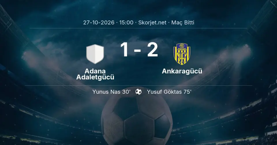 MAÇ SONUCU | Adana Adaletgücü 1-2 Ankaragücü