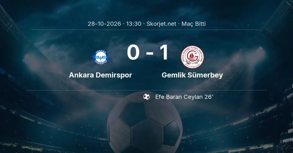 MAÇ SONUCU | Ankara Demirspor 0-1 Gemlik Sümerbey MAÇ SONUCU | Ankara Demirspor 0-1 Gemlik Sümerbey