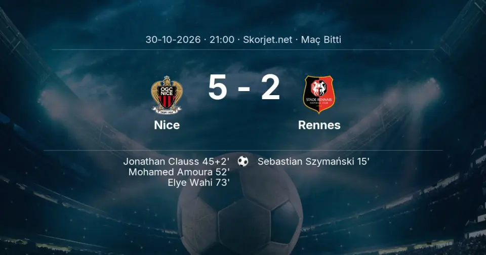 MAÇ SONUCU | Nice 5-2 Rennes
