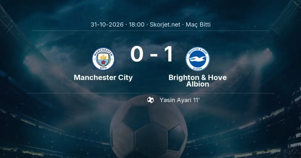 Manchester City - Brighton & Hove Albion Maçında Kazanan Belli Oldu! İşte Sonuç (0-1)