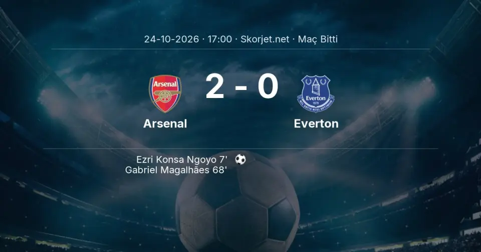 Premier Lig | Arsenal - Everton Maç Sonucu: 2-0
