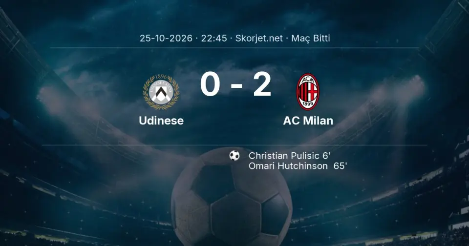 Serie A | Udinese - AC Milan Maç Sonucu: 0-2