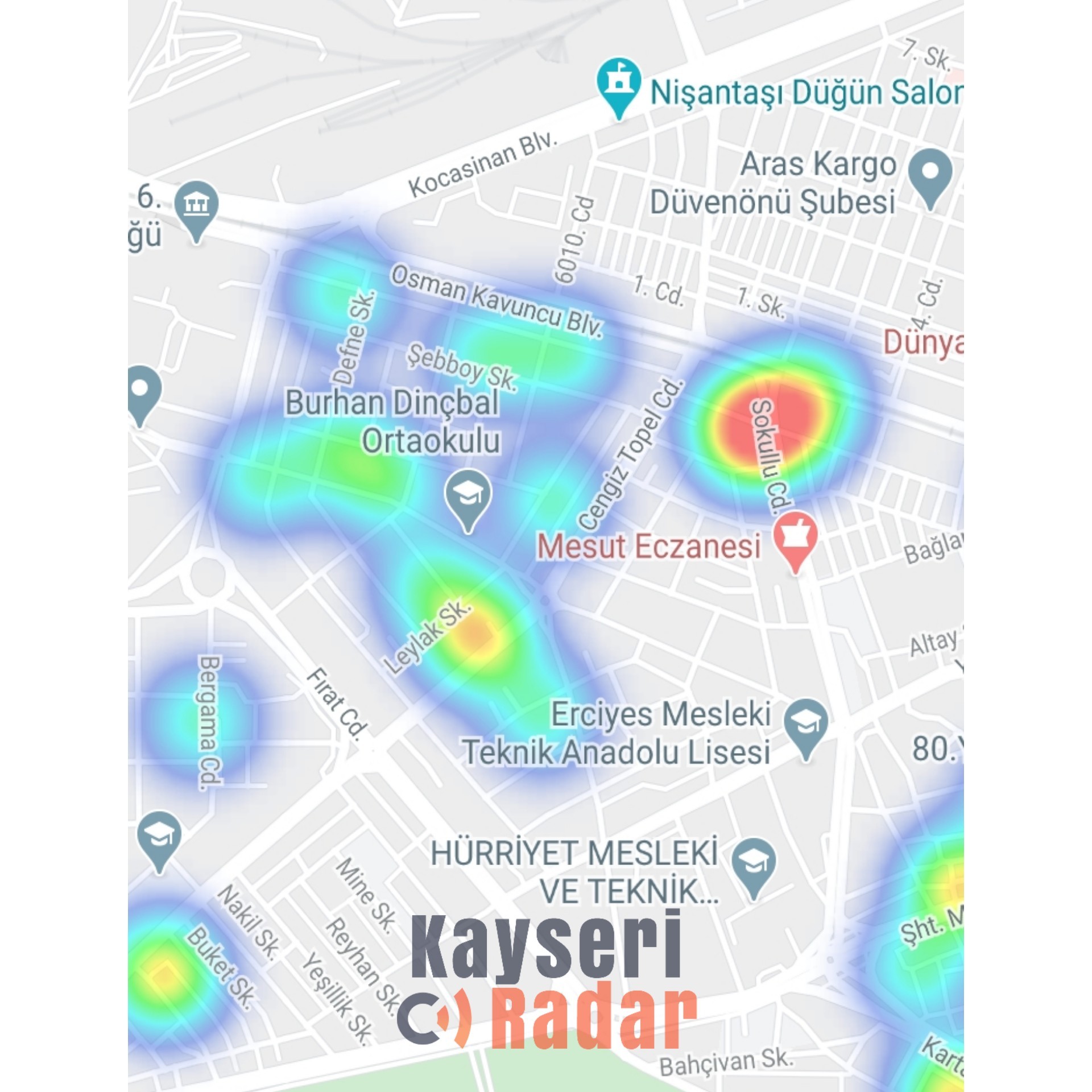 kayseri mahalle mahalle semt semt vaka yogunluk haritasi 9 mayis 2020 kayseri canli gaste haberler