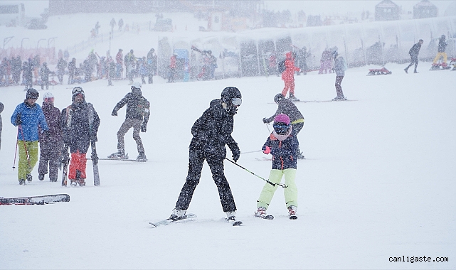 Erciyes’te pistler kayakseverlerle doldu Erciyes’te pistler kayakseverlerle doldu