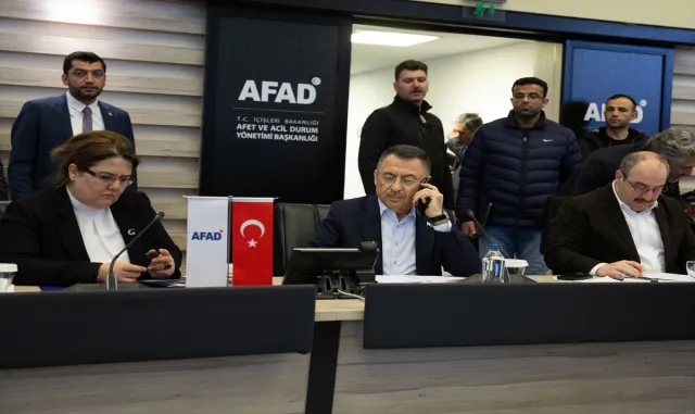 Kahramanmaraş merkezli depremler için AFAD Merkezinde yoğun mesai Kahramanmaraş merkezli depremler için AFAD Merkezinde yoğun mesai