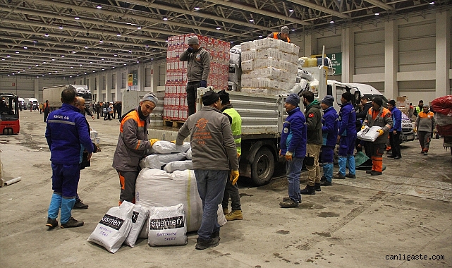 Kayseri OSB’deki yardım toplama merkezinden deprem bölgesine 125 tır malzeme gönderildi Kayseri OSB’deki yardım toplama merkezinden deprem bölgesine 125 tır malzeme gönderildi