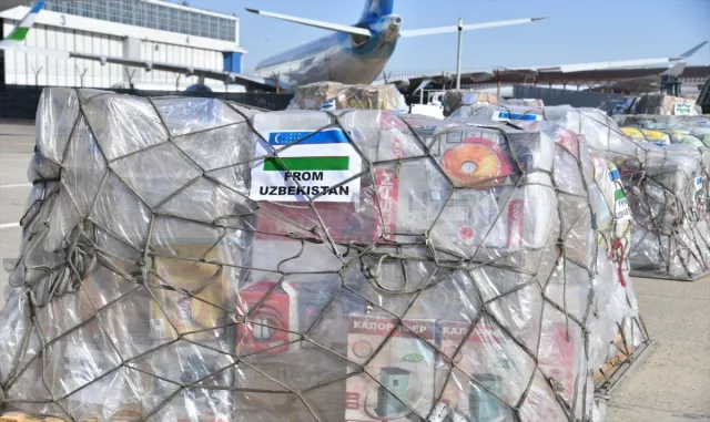 Özbekistan, Suriyeli depremzedelere 50 ton insani yardım ulaştırdı Özbekistan, Suriyeli depremzedelere 50 ton insani yardım ulaştırdı
