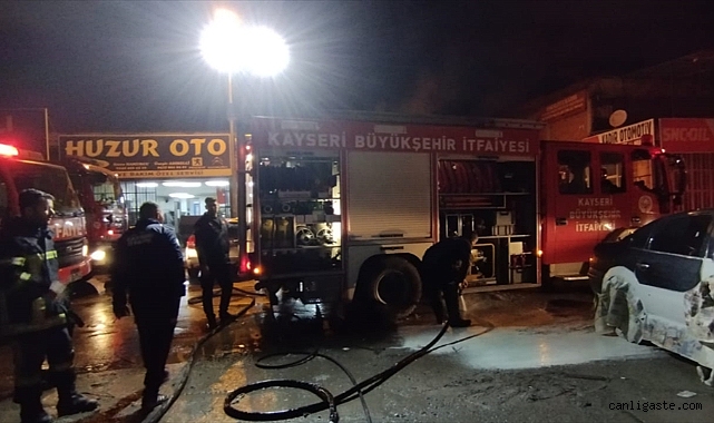 Kayseri’de kaporta ve boya atölyesinde yangın! Kayseri’de kaporta ve boya atölyesinde yangın!