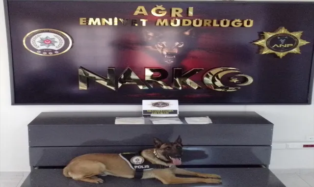 Ağrı’da narkotik köpeği "Alfa" ticari taksideki uyuşturucuyu yakalattı Ağrı’da narkotik köpeği "Alfa" ticari taksideki uyuşturucuyu yakalattı