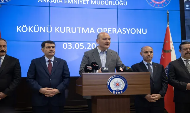 İçişleri Bakanı Soylu, Ankara’da "Kökünü Kurutma Operasyonu"na ilişkin konuştu: İçişleri Bakanı Soylu, Ankara’da "Kökünü Kurutma Operasyonu"na ilişkin konuştu: