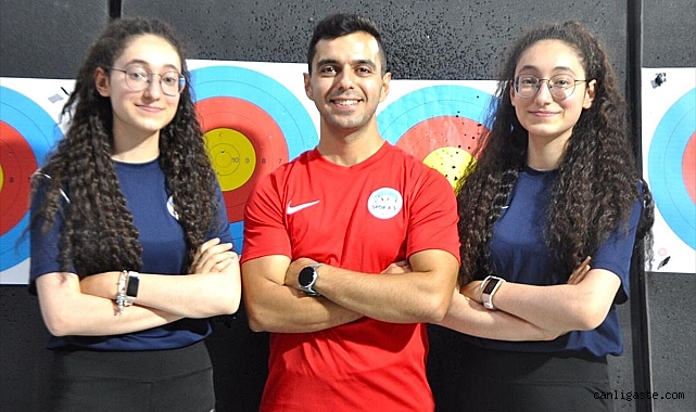 Kayserili ikiz okçuların hedefinde milli takım var Kayserili ikiz okçuların hedefinde milli takım var