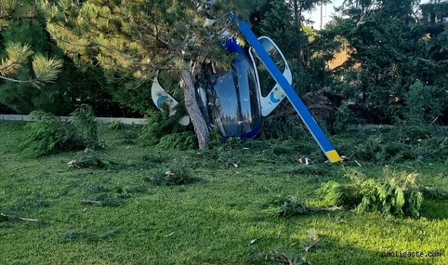 Afyonkarahisar’da helikopter iniş sırasında kaza kırıma uğradı Afyonkarahisar’da helikopter iniş sırasında kaza kırıma uğradı