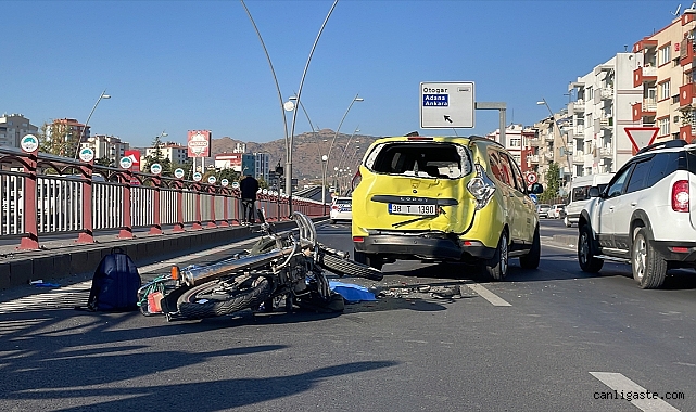 Kayseri’de motosiklet taksiye çarptı! Kayseri’de motosiklet taksiye çarptı!