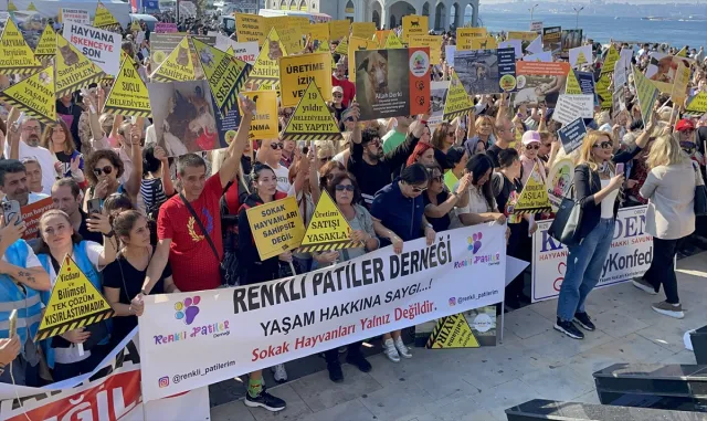 Hayvan hakları savunucularından basın açıklaması Hayvan hakları savunucularından basın açıklaması