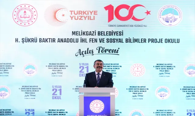 Bakan Tekin, Kayseri’de proje okulu açılış töreninde konuştu: Bakan Tekin, Kayseri’de proje okulu açılış töreninde konuştu: