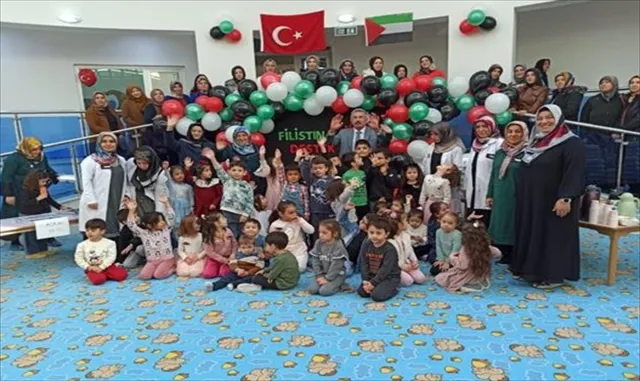 Kırşehirli miniklerden Filistinli akranlarına destek Kırşehirli miniklerden Filistinli akranlarına destek