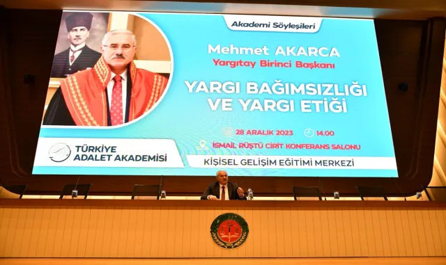 Yargıtay Başkanı Akarca, Akademi Söyleşileri programında hakim ve savcı adaylarına hitap etti: Yargıtay Başkanı Akarca, Akademi Söyleşileri programında hakim ve savcı adaylarına hitap etti:
